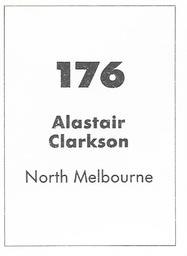 1990 Select AFL Stickers #176 Alastair Clarkson Back